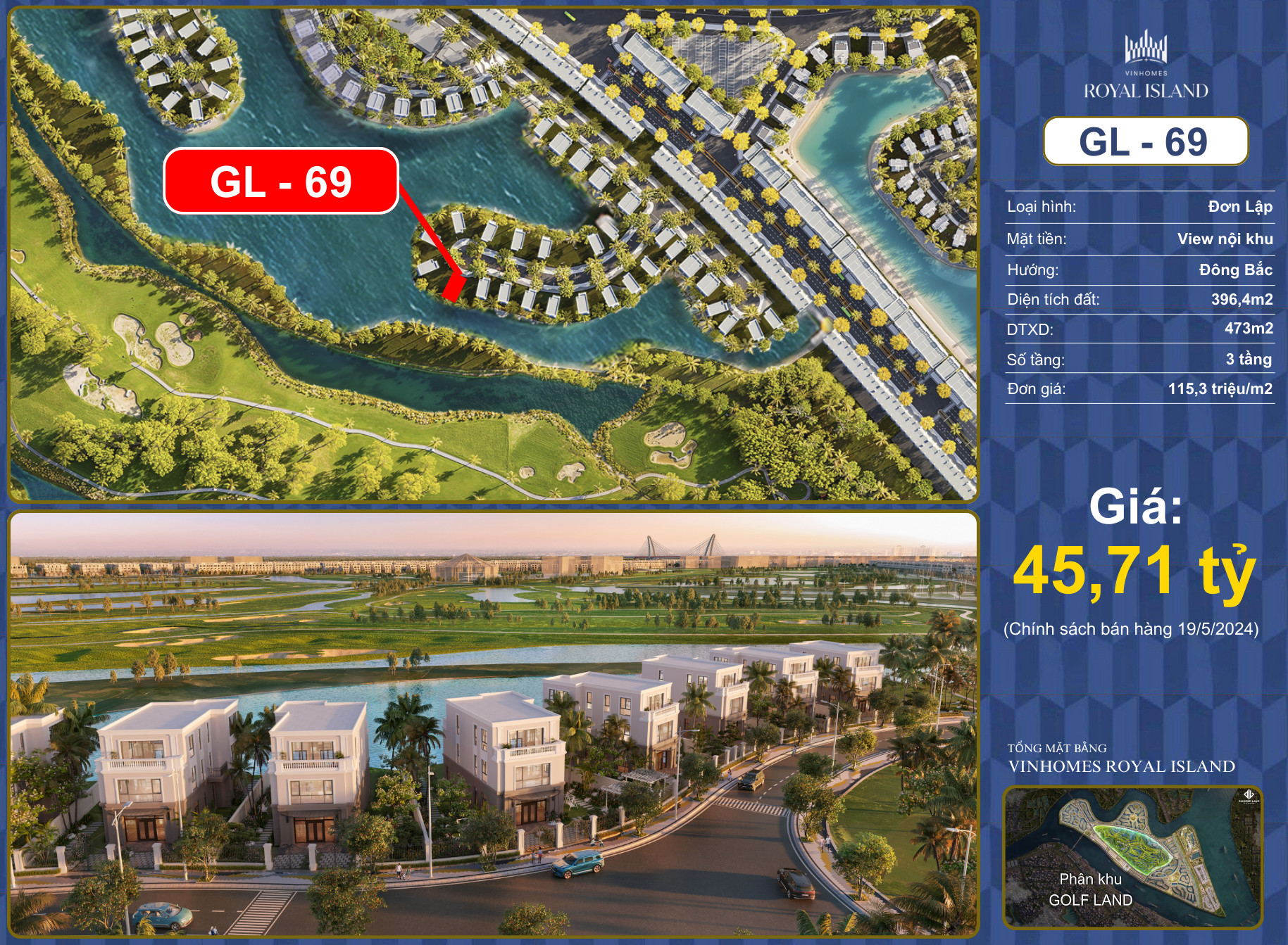 Giá biệt thự Golf Land Vinhomes Vũ Yên